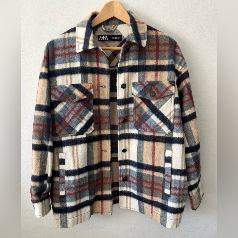 Zara plaid shirt jacket | Shacket
